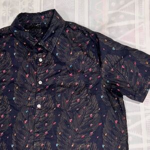 Court Culture Miami Heat shirt button down men’s large black print basketball